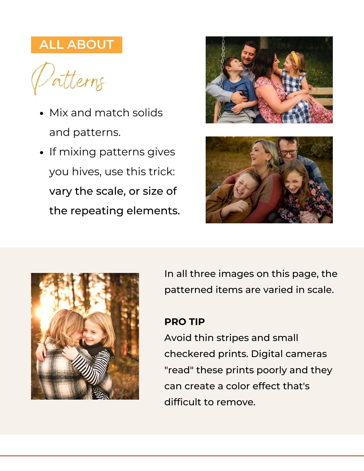 Pattern mixing for family photos