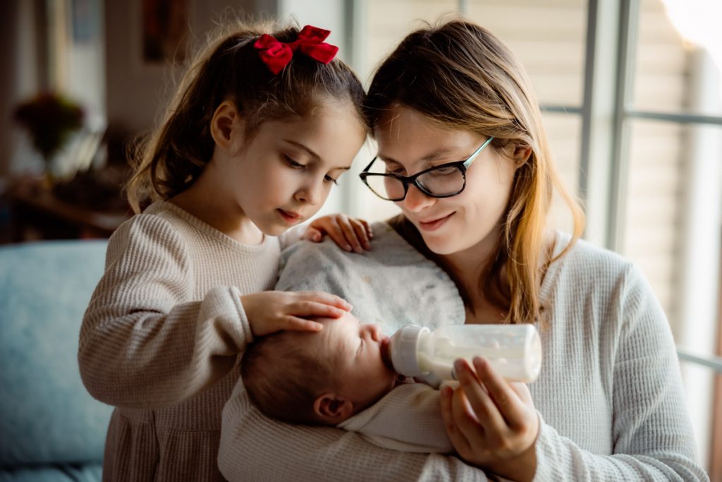 Newborn Photography · North Liberty, Coralville, Iowa City, and Cedar Rapids, Iowa · Baby Photographer Mom, toddler girl, and newborn baby