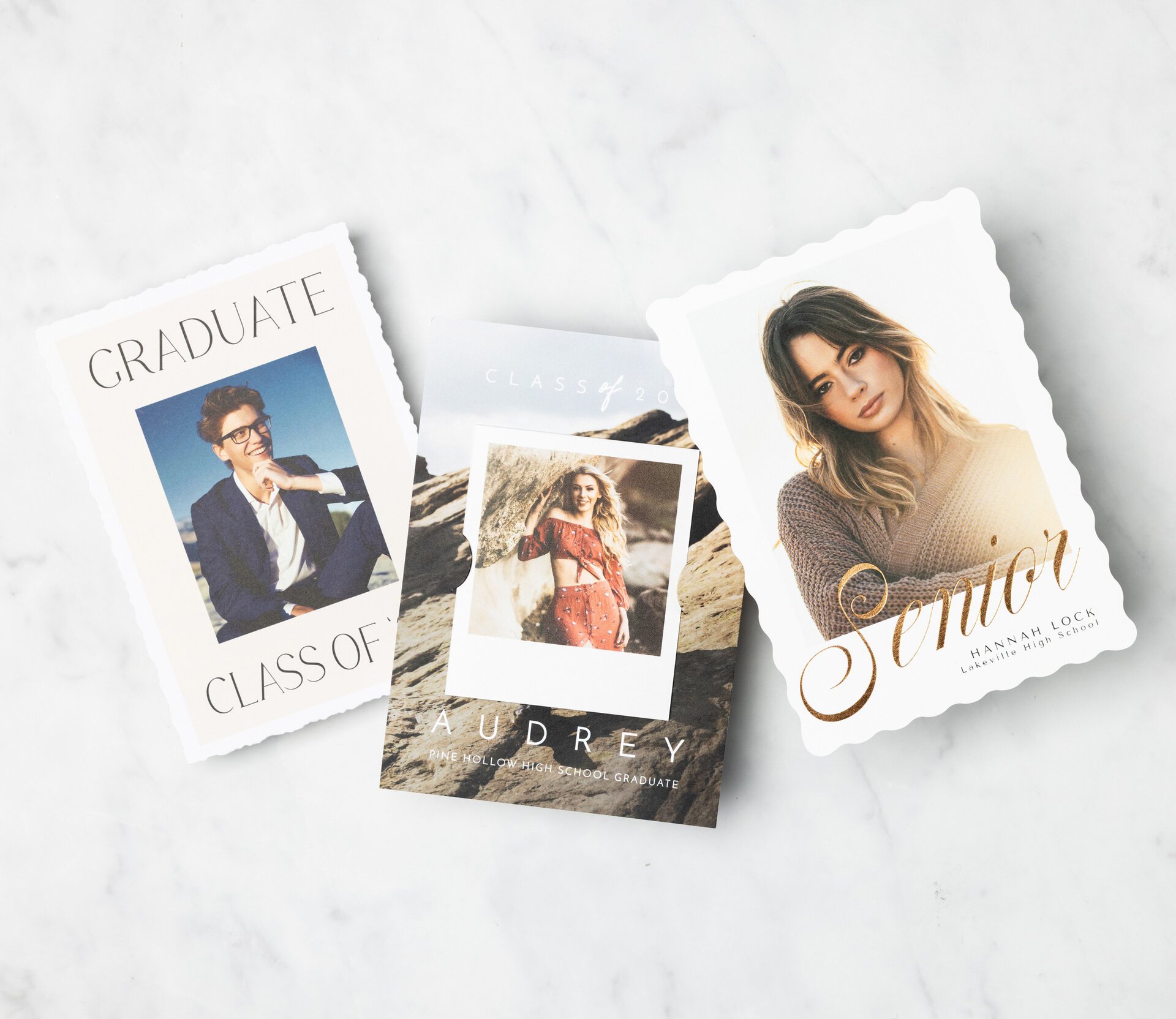 Layflat of graduation cards